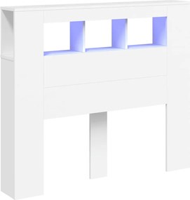 vidaXL fehér szerelt fa LED-es fejtámla 120x18,5x103,5 cm