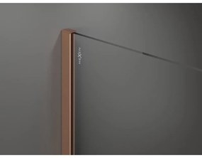 Mexen Kioto, Walk-In zuhany paraván 90 x 200 cm, 8mm szürke üveg, réz matt profil, 800-090-101-65-40
