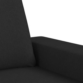 vidaXL 3 személyes fekete szövet kanapé lábtartóval 180 cm