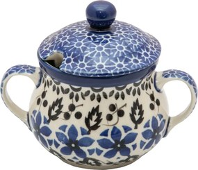 Cukortartó 200 ml Művészeti kerámia Bolesławiec dek 0832 Virágok Makela