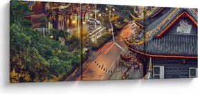Kép - Qintai Road, Chengdu, Kína (órával) (90x30 cm)