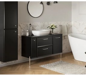 Cersanit S590-100 - MILLE SLIM 60x38 cm fekete, falra szerelhető mosdó alatti szekrény