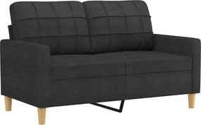 vidaXL kétszemélyes fekete szövetkanapé 120 cm