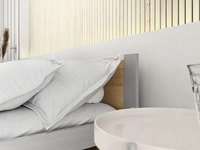Ágy IKAROS 180 x 200 cm, tölgy artisan/szürke Ágyrács: Lamellás ágyrács, Matrac: Coco Maxi 20 cm matrac