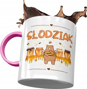 Rózsaszín bögre macival Aranyos mackó ajándék fényképes nyomtatással