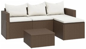 barna polyrattan kerti ülőgarnitúra
