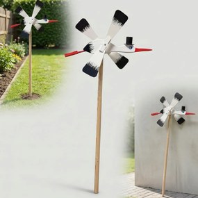 Fából Készült Szélmalom Madár Kerti Vakondriasztó Gólya Kalap