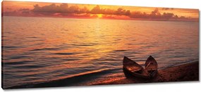 Képek 100x40 Hajók naplementekor Naplemente a tengeren Kilátás