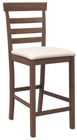 2 db barna tömörfa gumiból bárszékek párnákkal