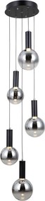 Italux modern függeszték strela matt fekete szürke itxpnd-34378-5s-bk