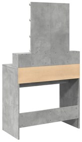 betonszürke fésülködőasztal LED-del 80 x 41 x 144,5 cm