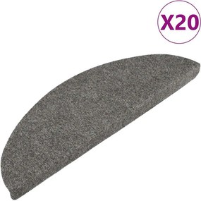 vidaXL 20 db fekete öntapadó lépcsőszőnyeg 56 x 17 x 3 cm