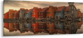 Színes házak képe (120x50 cm)
