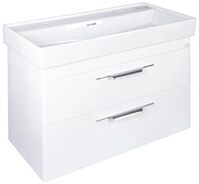 TMP LUX 100D fali fürdőszobabútor - CeraStyle SHARP 37600 DUPLA csaplyukas mosdóval - 100 x 48 cm