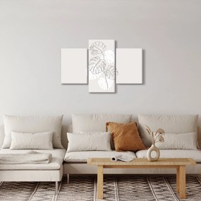Kép - Vonalkép monstera N⁰3 (90x60 cm)