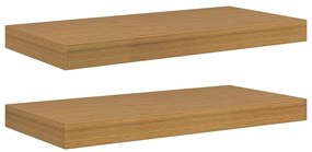 vidaXL Falpolc Falra szerelhető 2 pcs Bézs 50 x 23 x 4 cm Faanyag