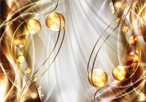 Fotótapéta Arany gömbök fehér alapon vinil 208x146 +ragasztó