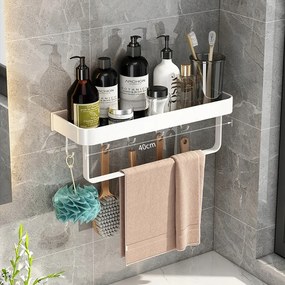 Zuhanypolc lyukasztás nélkül Fehér 40cm