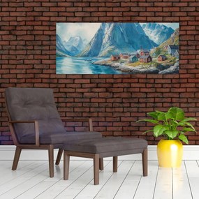 Kép - Norvég falu (120x50 cm)
