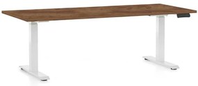 OfficeTech C állítható magasságú asztal, 180 x 80 cm, fehér alap, silverjack tölgy