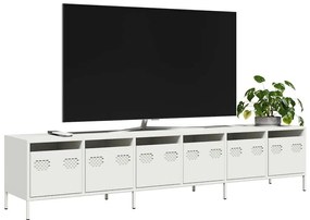 fehér hidegen hengerelt acél TV-szekrény 202 x 39 x 43,5 cm