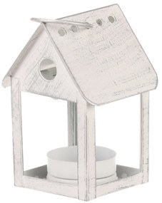 Fém lámpa Madárház, fehér, 11 cm