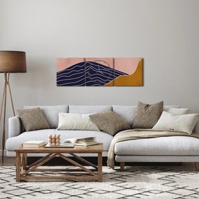 Kép - Nap a hegyek felett (órával) (90x30 cm)