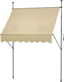 Outsunny Kihúzható Mánul Árnyékoló 2x1,2 m Kültéri Terasz Roll-Up Napellenző Magasságállító Karral 210-300 cm Fúrás Nélkül UV30+ Védelmmel Erkélyre Ke