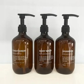 Pumpás Flakon Adagolók Fürdőszobába Barna Tusfürdő Sampon