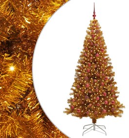 Karácsonyfa 300 LED-del állvánnyal Arany 210 cm PET