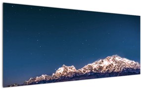 A hegyek és az éjszakai égbolt képe (120x50 cm)