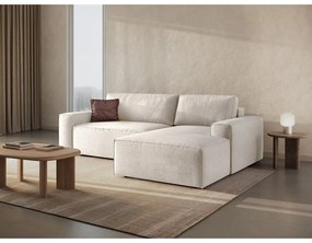 Fehér buklé kinyitható sarokkanapé (jobb oldali) Jodie – Micadoni Home