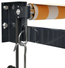 sárga-fehér automata behúzható napellenző 4 x 3 m