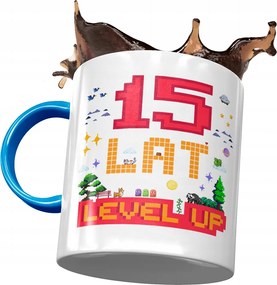 Kék Bögre Születésnapra 15 15. 15. Nyomtatott Fotóval