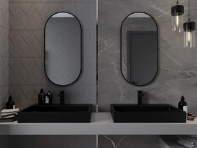 Mexen Loft ovális fürdőszobai tükör 90 x 45 cm, fekete keret - 9851-090-045-000-70