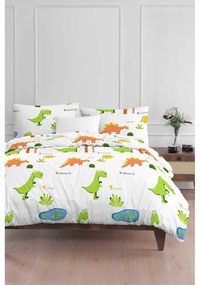 Fehér egyszemélyes gyerek ágyneműhuzat 140x200 cm Dinolar – Mijolnir