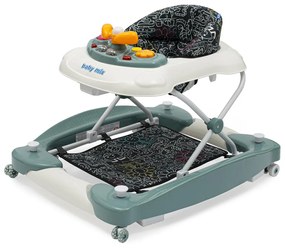 Gyerek bébikomp hintával szilikon kerekek Baby Mix zöld