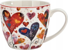 Porcelán bögre 460 ml Színes szívek 1