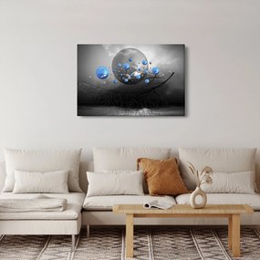 Kék absztrakt gömbök képe (90x60 cm)