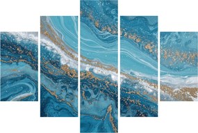 Kép - Világoskék márvány arannyal I. (150x105 cm)