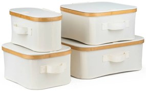 G21 tárolódoboz 30 x 15 x 15 cm, bambusz, fedéllel, bézs