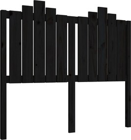 vidaXL fekete tömör fenyőfa ágyfejtámla 126x4x110 cm