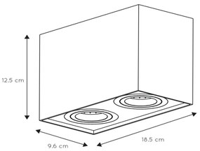 Lucide 22953/02/31 - TUBE 2xGU10/50W/230V fehér spotlámpa