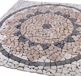 Márvány mozaik nap motívum 90 x 90 cm