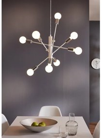 Eglo 98017 - Csillár zsinóron GRADOLI 8xE27/60W/230V fehér