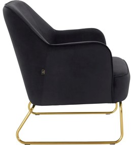 Fekete bársony fotel Joshua - Støraa