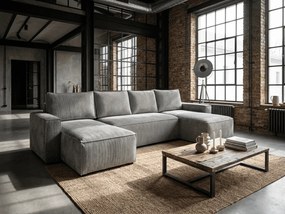 U alakú ülőgarnitúra SMART COSARO 295x140 cm, világosszürke