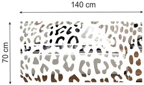 Téglalap alakú dekoratív tükör leopárd motívummal