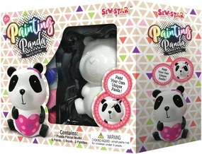 Műanyag Kreatív Játék Szett Panda figura +Festékek +Ecset Festés