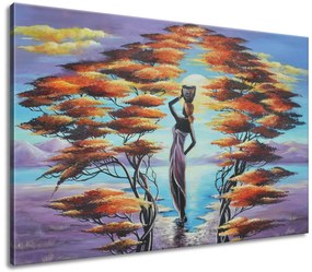 Gario Kézzel festett kép Afrikai no kosárral Méret: 120 x 80 cm